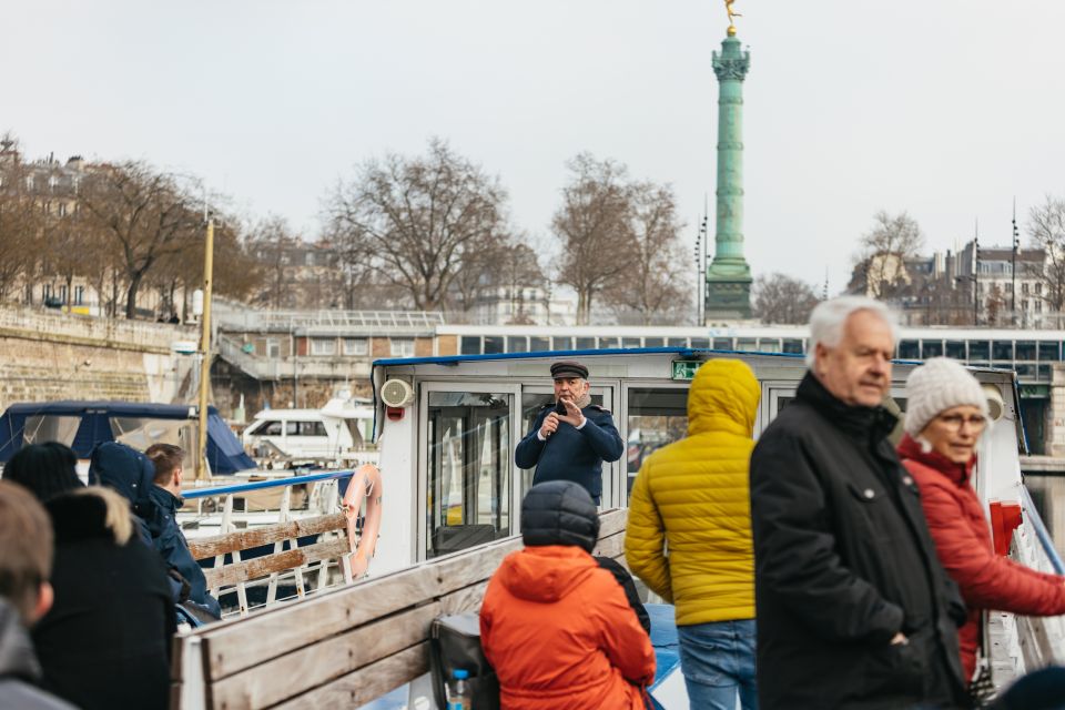 Paris: Cruise on the Saint-Martin Canal and the Seine River - Arsenal Port, the Bastille area, and the sudden shift to daylight